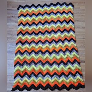 Handmade vintage knitted throw blanket